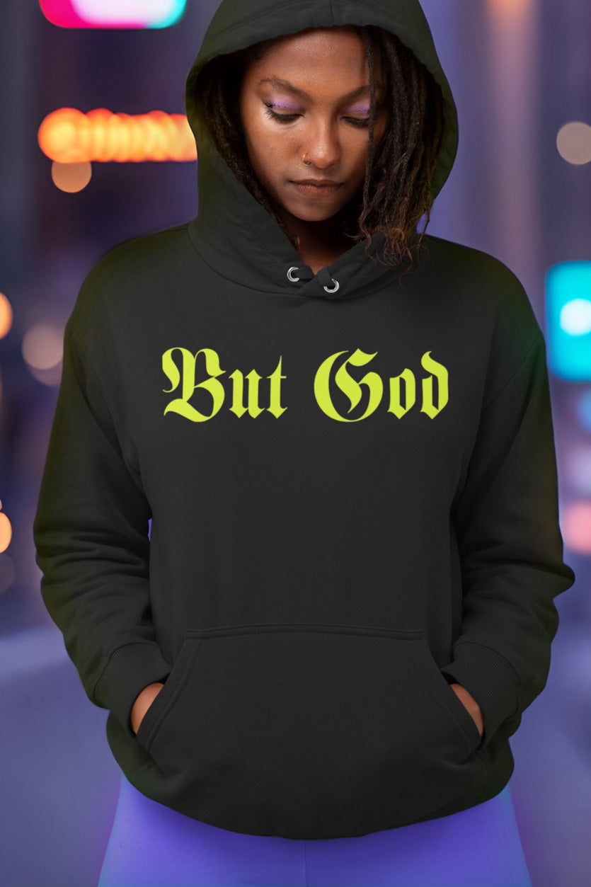 BUT GOD | Yellow Highlighter - Adult Hoodie