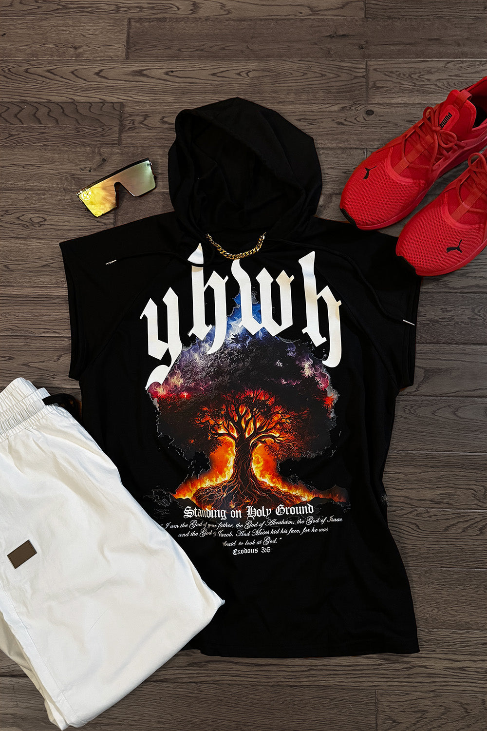 YHWH Hooded Muscle Tee