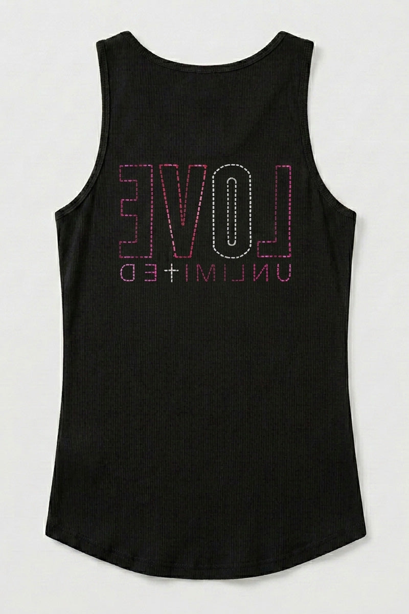 LOVE UNLIMITED | Neon Pink/Silver -Women's Tank top
