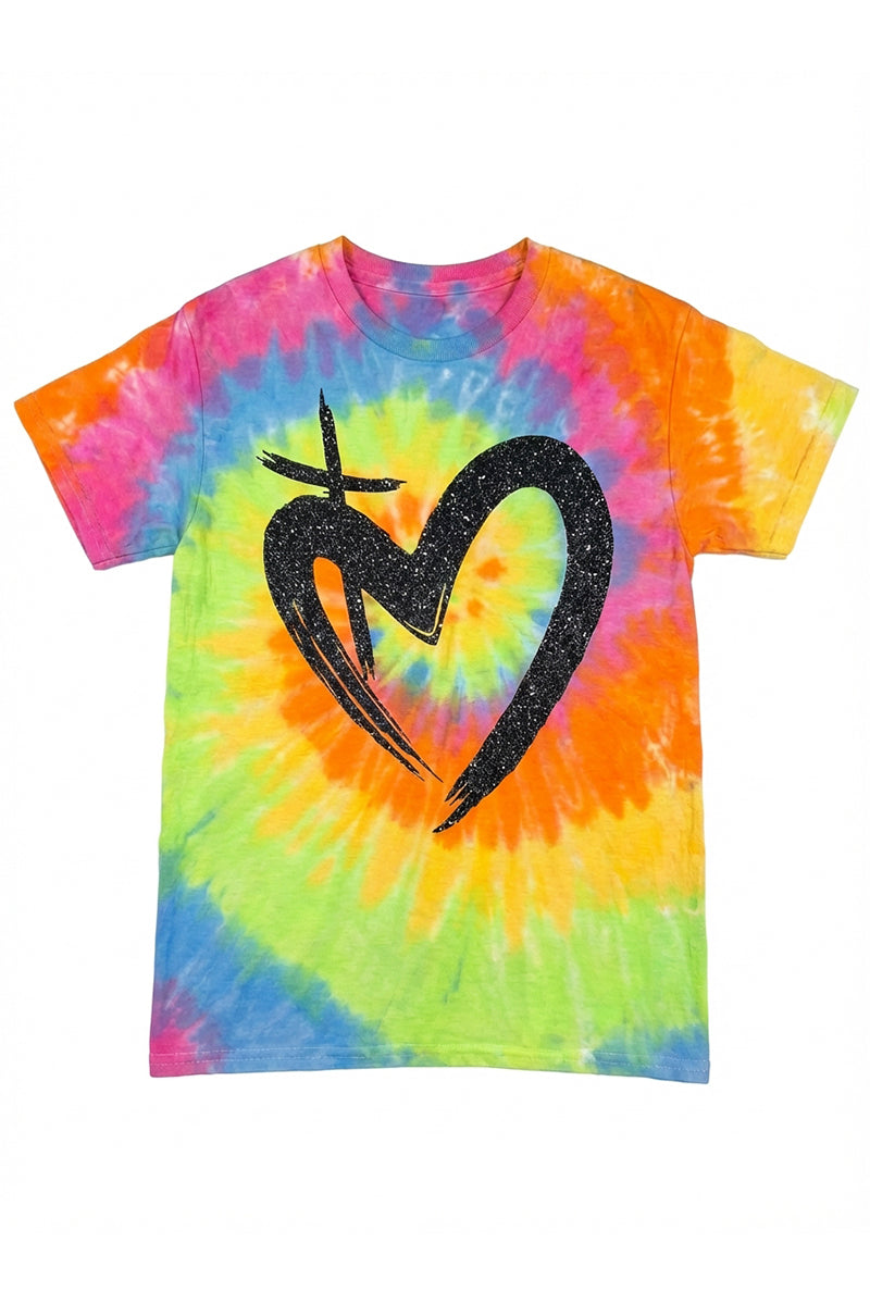 ETERNAL LOVE | Black Glitter - Youth Tie Dye Tee