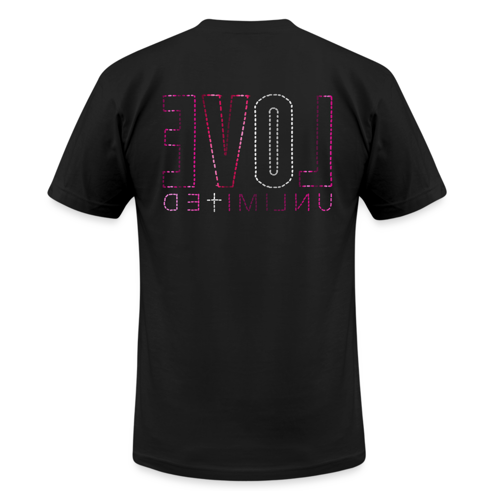 LOVE UNLIMITED | Pink/Silver Highlighter - Adult T-Shirt - black