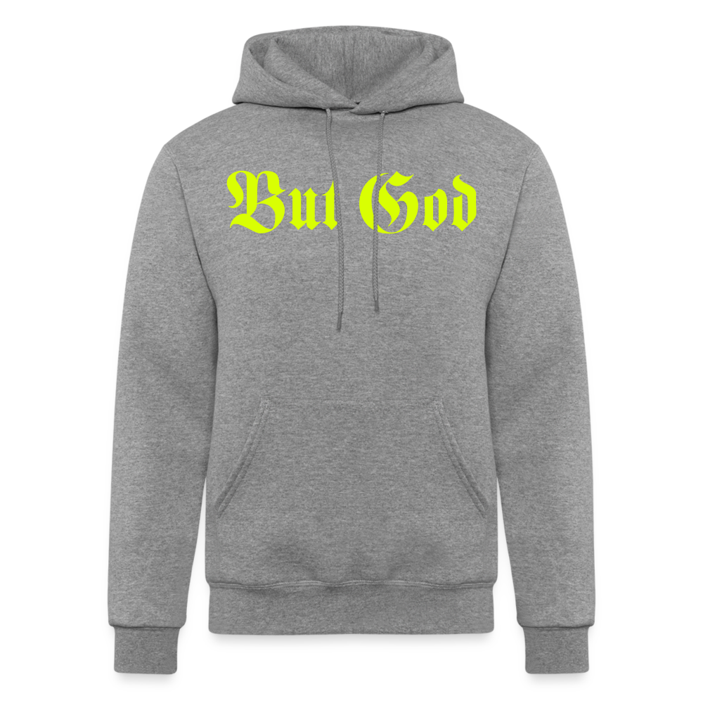 BUT GOD | Yellow Highlighter - Adult Hoodie - heather gray