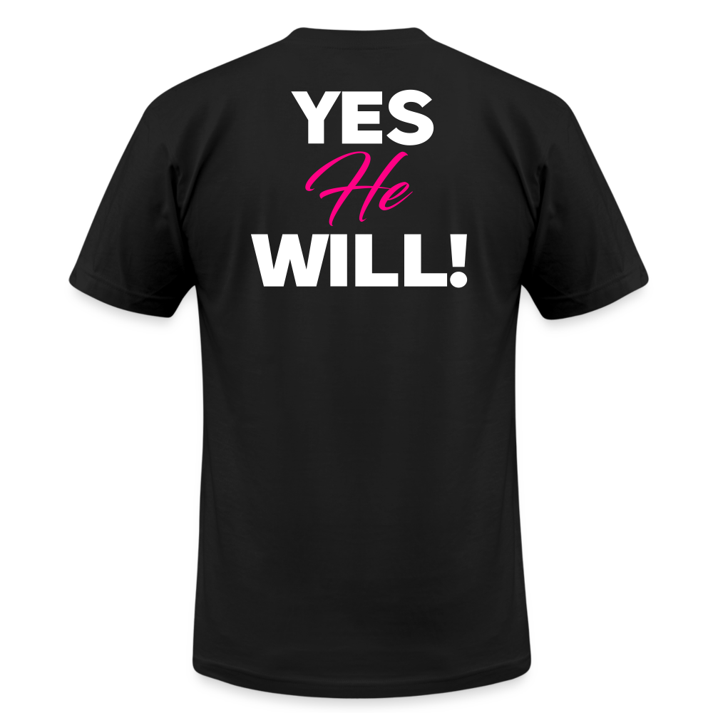 WON'T HE DO IT | Pink/White Highlighter - Adult Tee - black