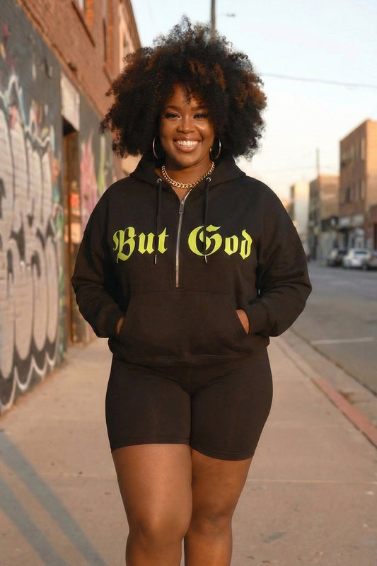 BUT GOD | Yellow Highlighter  - Cropped Hoodie