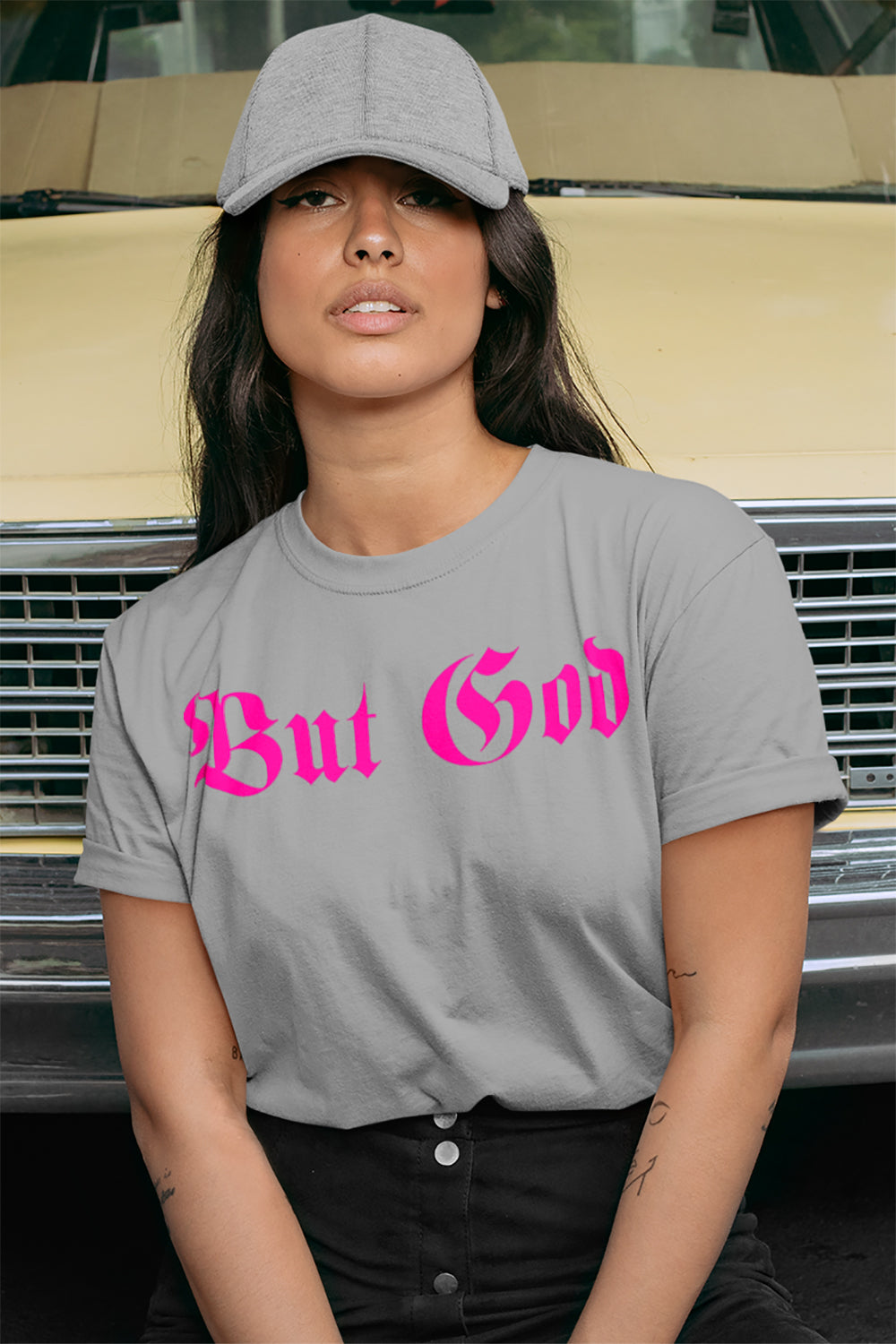 BUT GOD | Pink Highlighter - Adult T-Shirt
