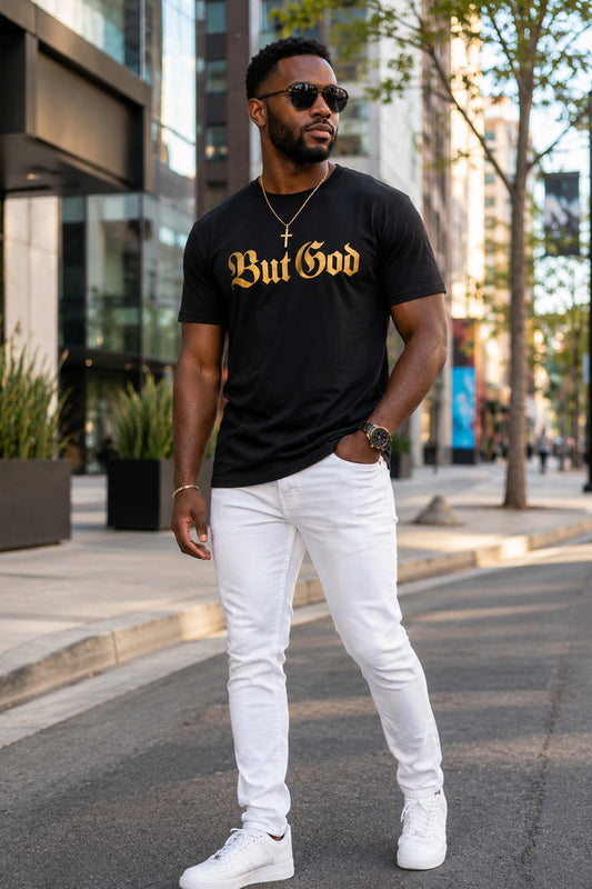 BUT GOD - GOLD  |Adult T-shirt