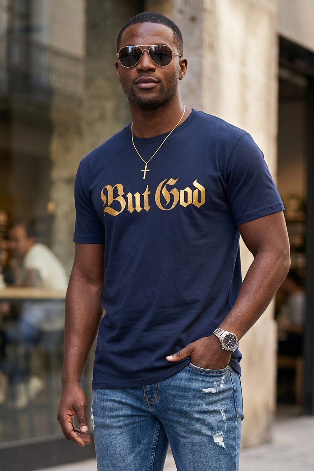 BUT GOD - GOLD  |Adult T-shirt