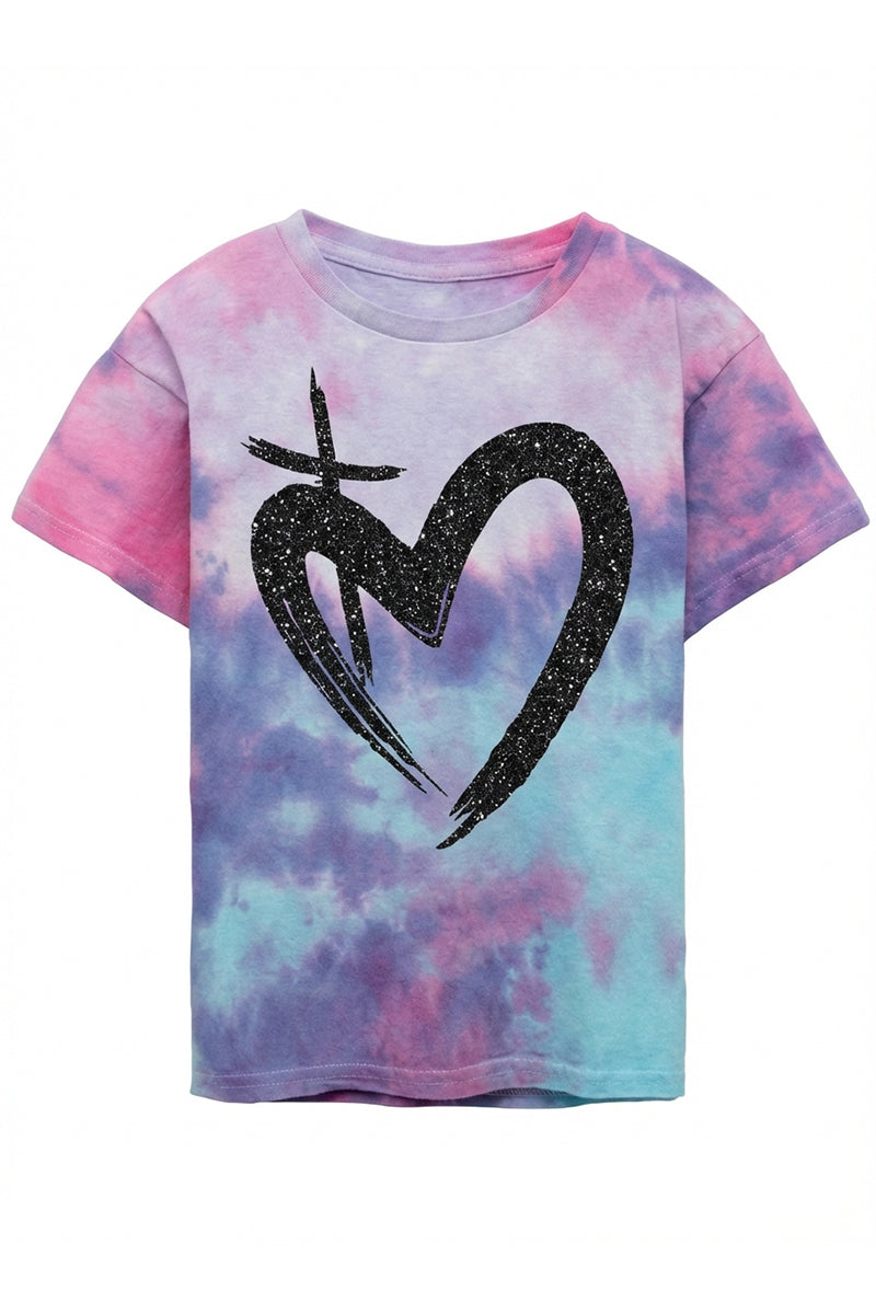 ETERNAL LOVE | Black Glitter - Youth Tie Dye Tee
