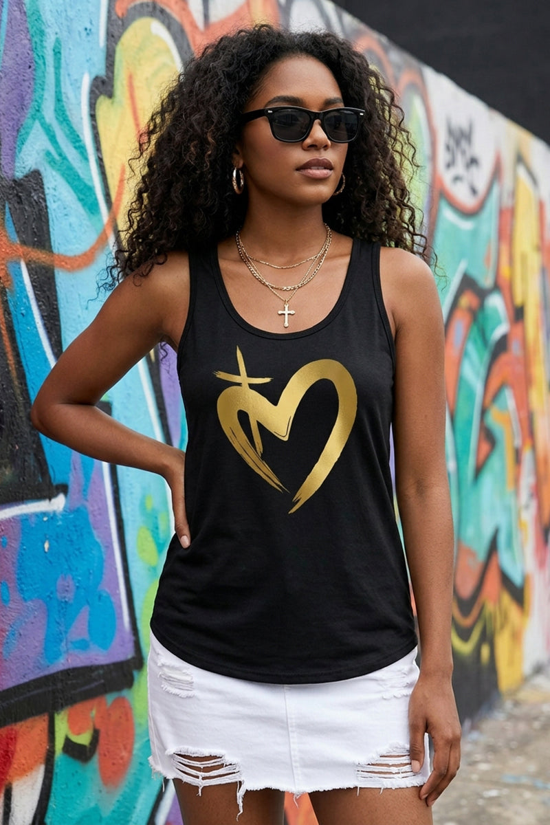 ETERNAL LOVE | Gold Glam Women's Tank Top