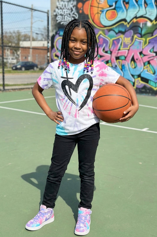 ETERNAL LOVE | Black Glitter - Youth Tie Dye Tee