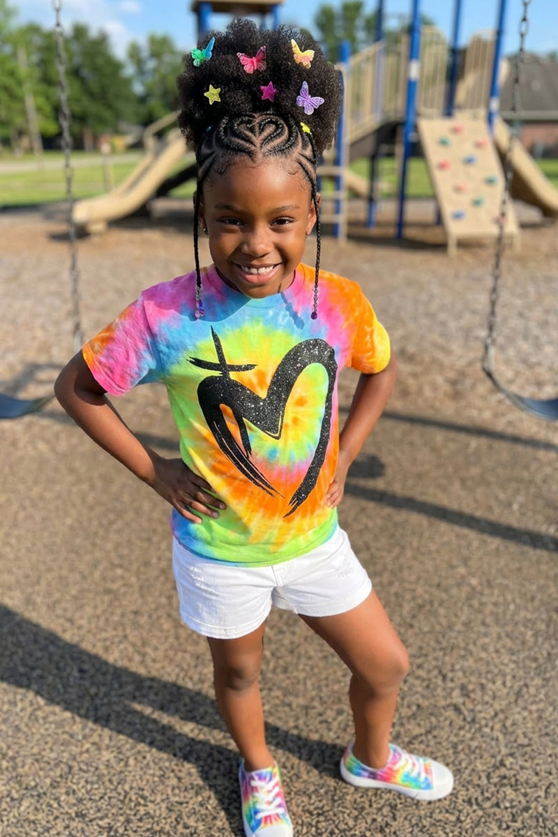 ETERNAL LOVE | Black Glitter - Youth Tie Dye Tee