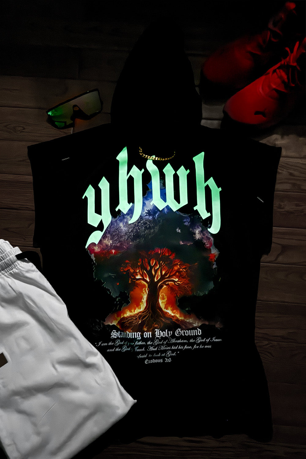 YHWH Hooded Muscle Tee