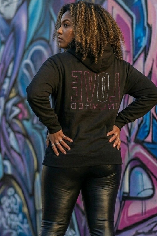 LOVE UNLIMITED | Neon Pink/Silver Unisex Hoodie