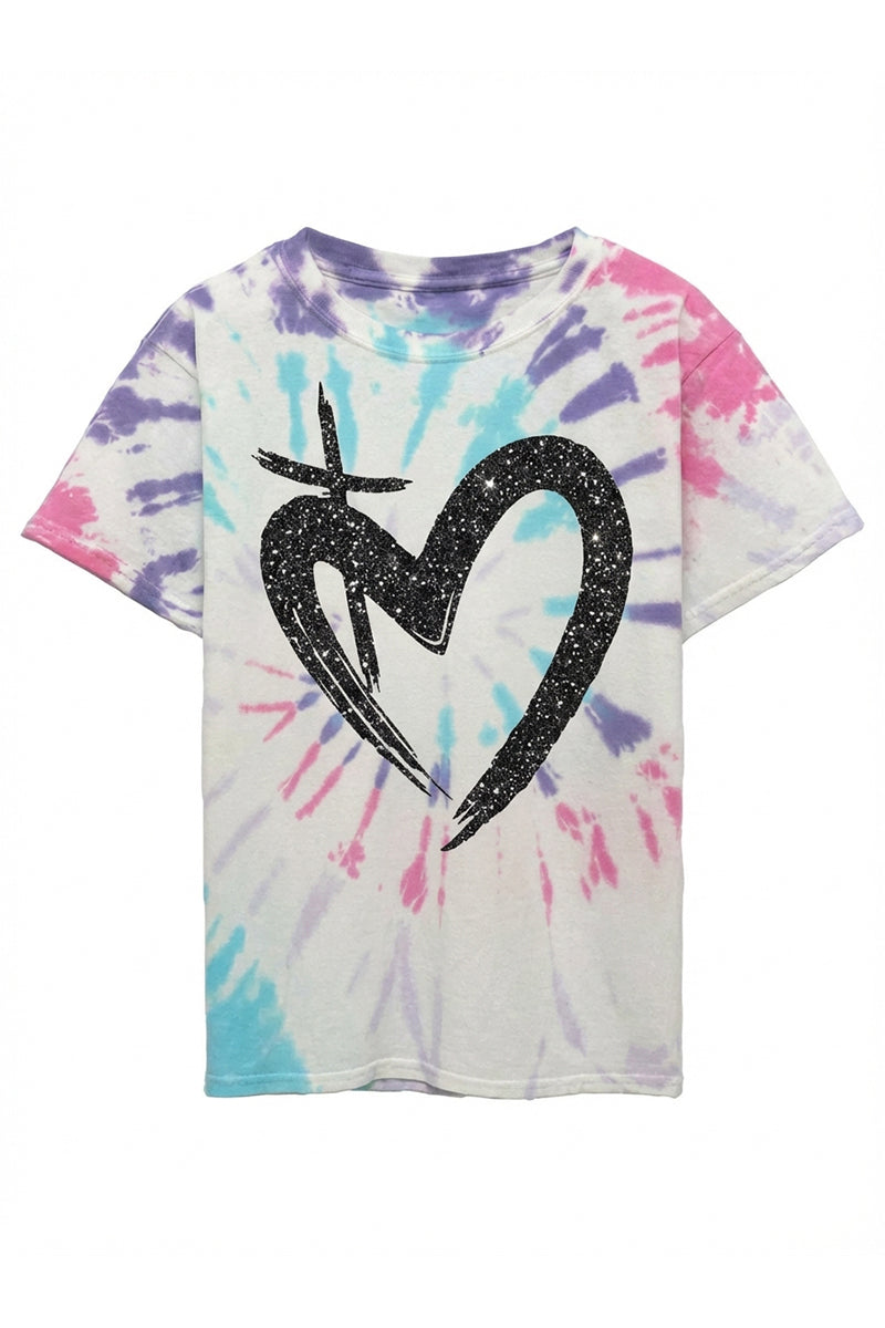 ETERNAL LOVE | Black Glitter - Youth Tie Dye Tee