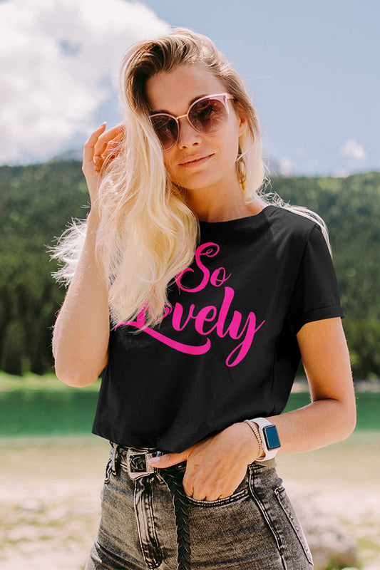 SO LOVELY | Pink Highlighter - Boxy Tee