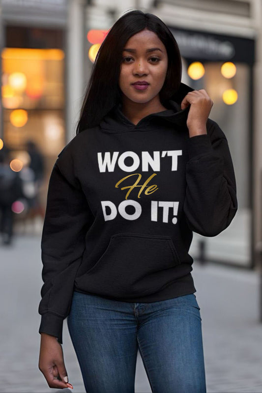 WON'T HE DO IT | Golden Ivory - Adult Hoodie