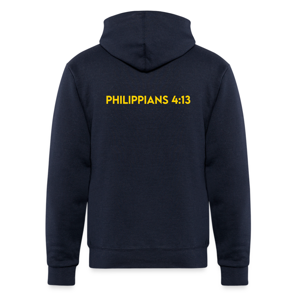 JESUS STRONG | White and Yellow - Adult Hoodie - navy