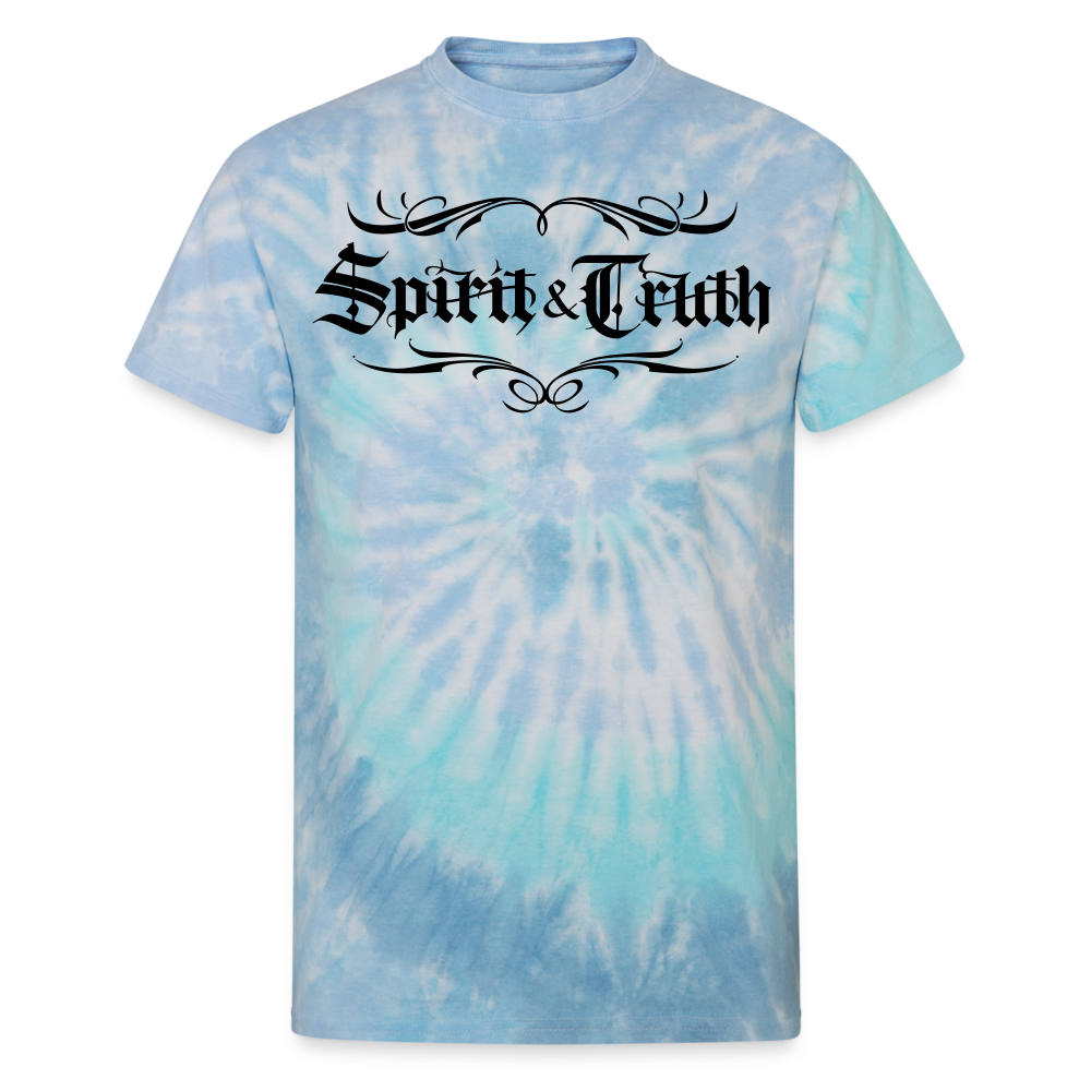 SPIRIT & TRUTH - Velvet Shadow - Tie Dye Tee - blue lagoon