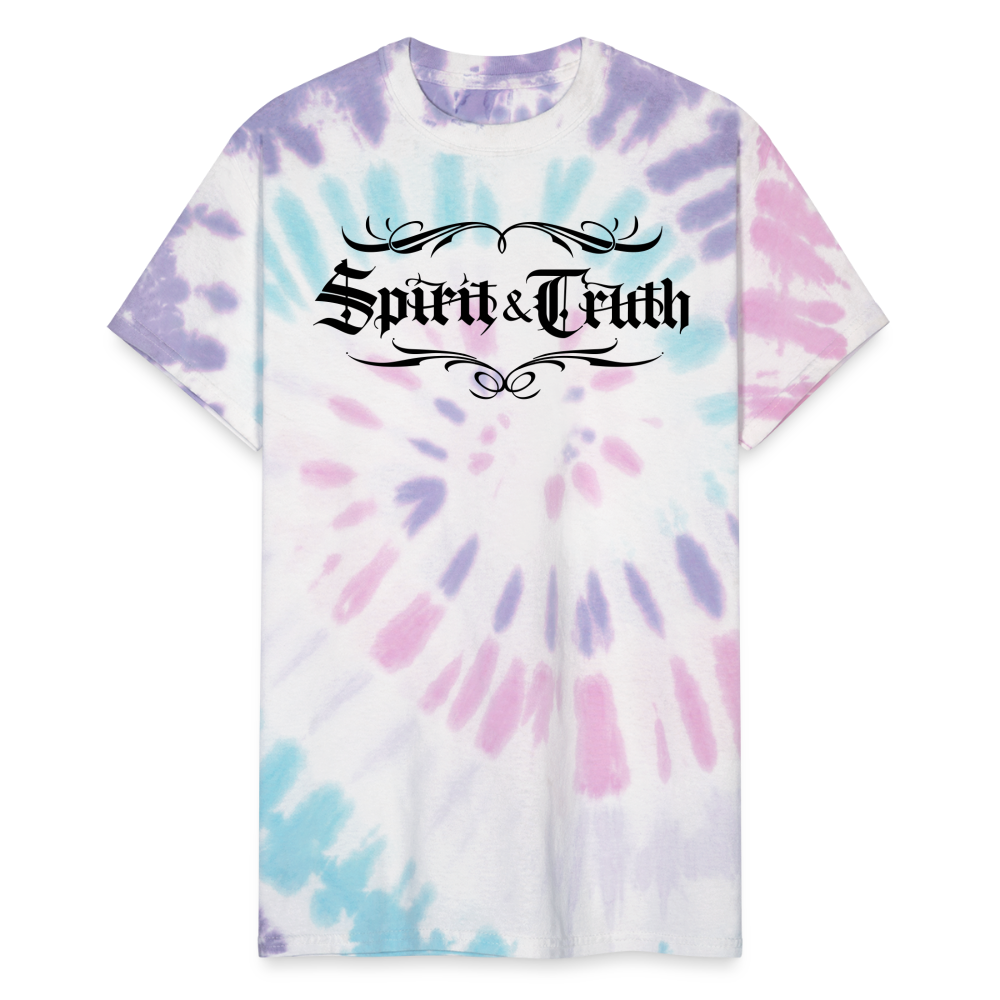 SPIRIT & TRUTH - Velvet Shadow - Tie Dye Tee - Pastel Spiral