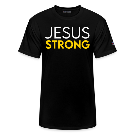 JESUS STRONG | White and Yellow - Adult T-Shirt - black