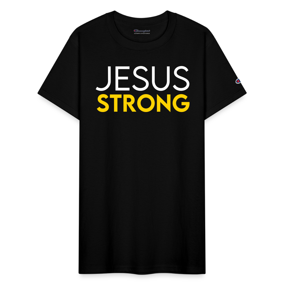 JESUS STRONG | White and Yellow - Adult T-Shirt - black