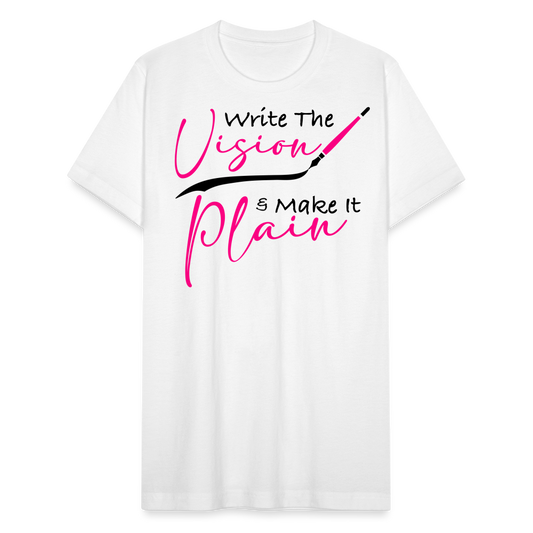WRITE THE VISION | Pink Highlighter - Adult T-Shirt - white