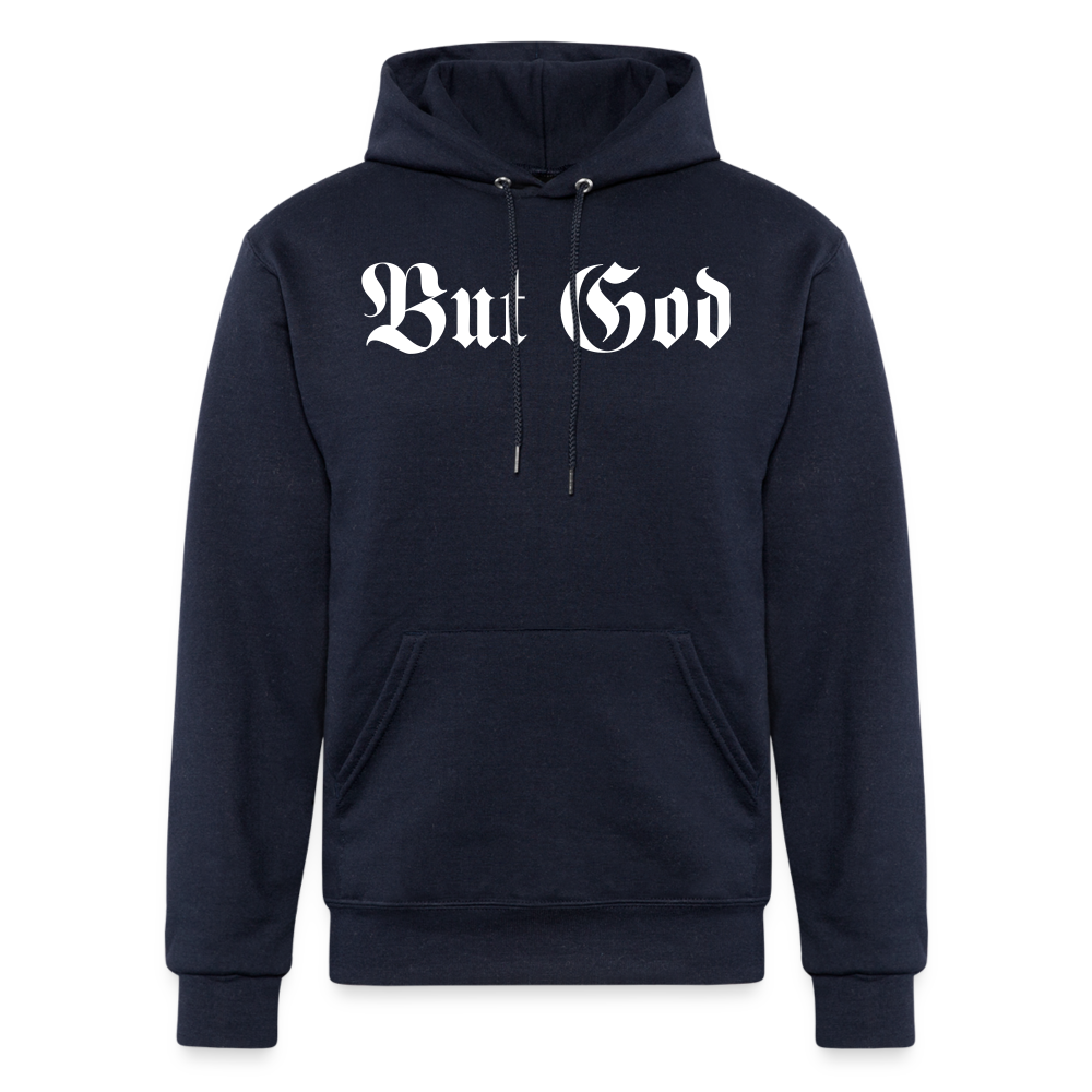 BUT GOD | White Snow - Adult Hoodie - navy