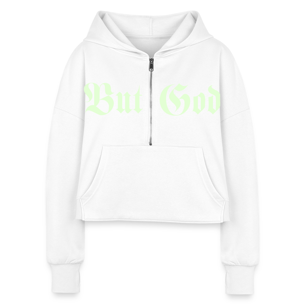 BUT GOD | Glo Stick - Cropped Hoodie - white