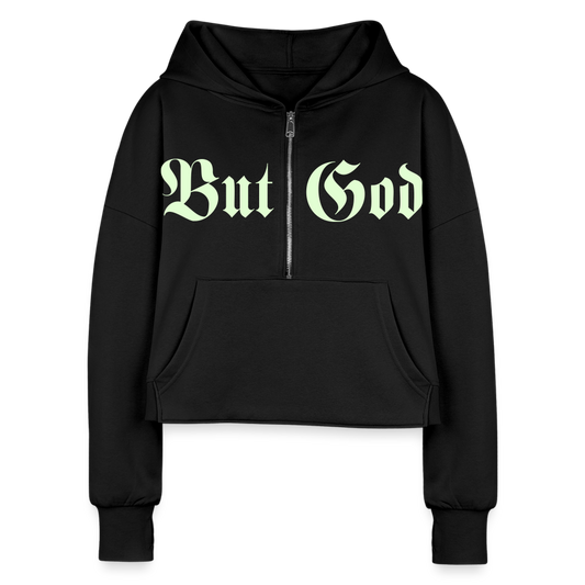 BUT GOD | Glo Stick - Cropped Hoodie - black