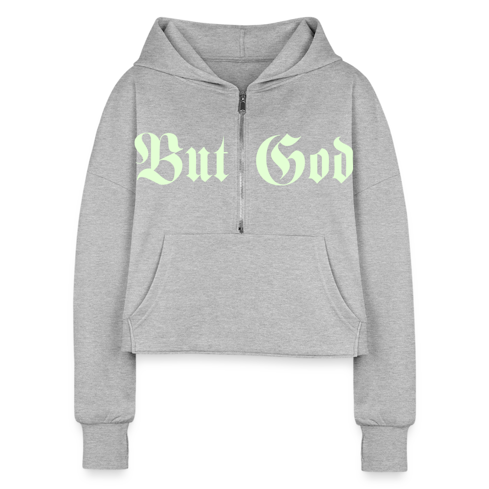 BUT GOD | Glo Stick - Cropped Hoodie - heather gray