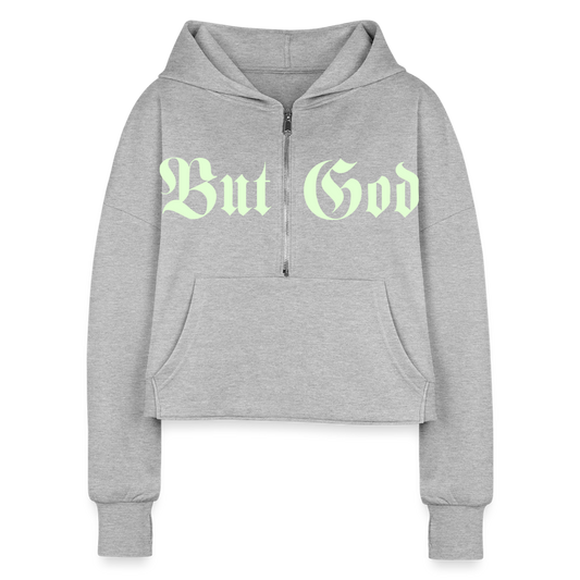 BUT GOD | Glo Stick - Cropped Hoodie - heather gray