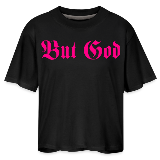 BUT GOD | Pink Highlighter - Boxy Tee - black