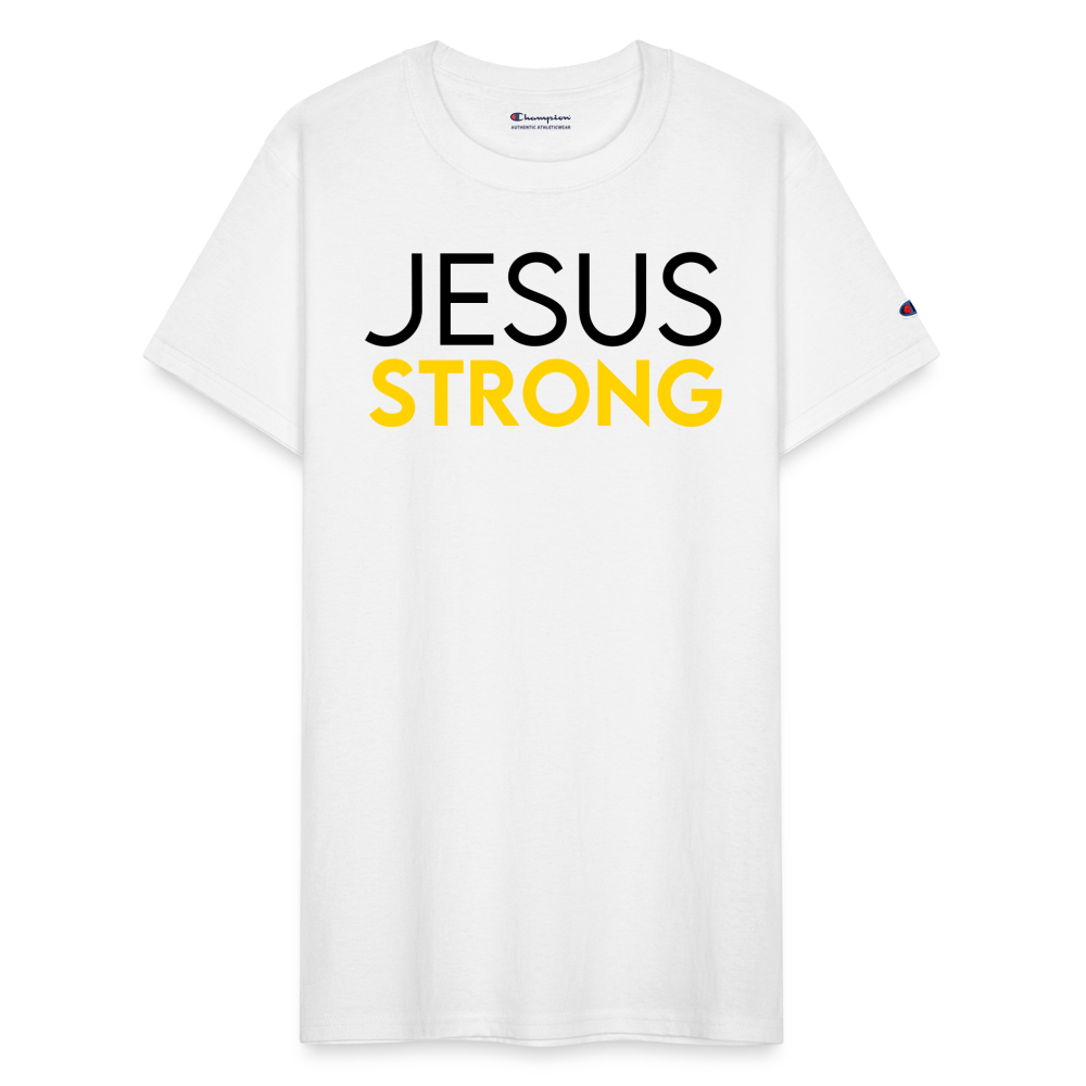 JESUS STRONG | Black and Yellow - Adult T-Shirt - white