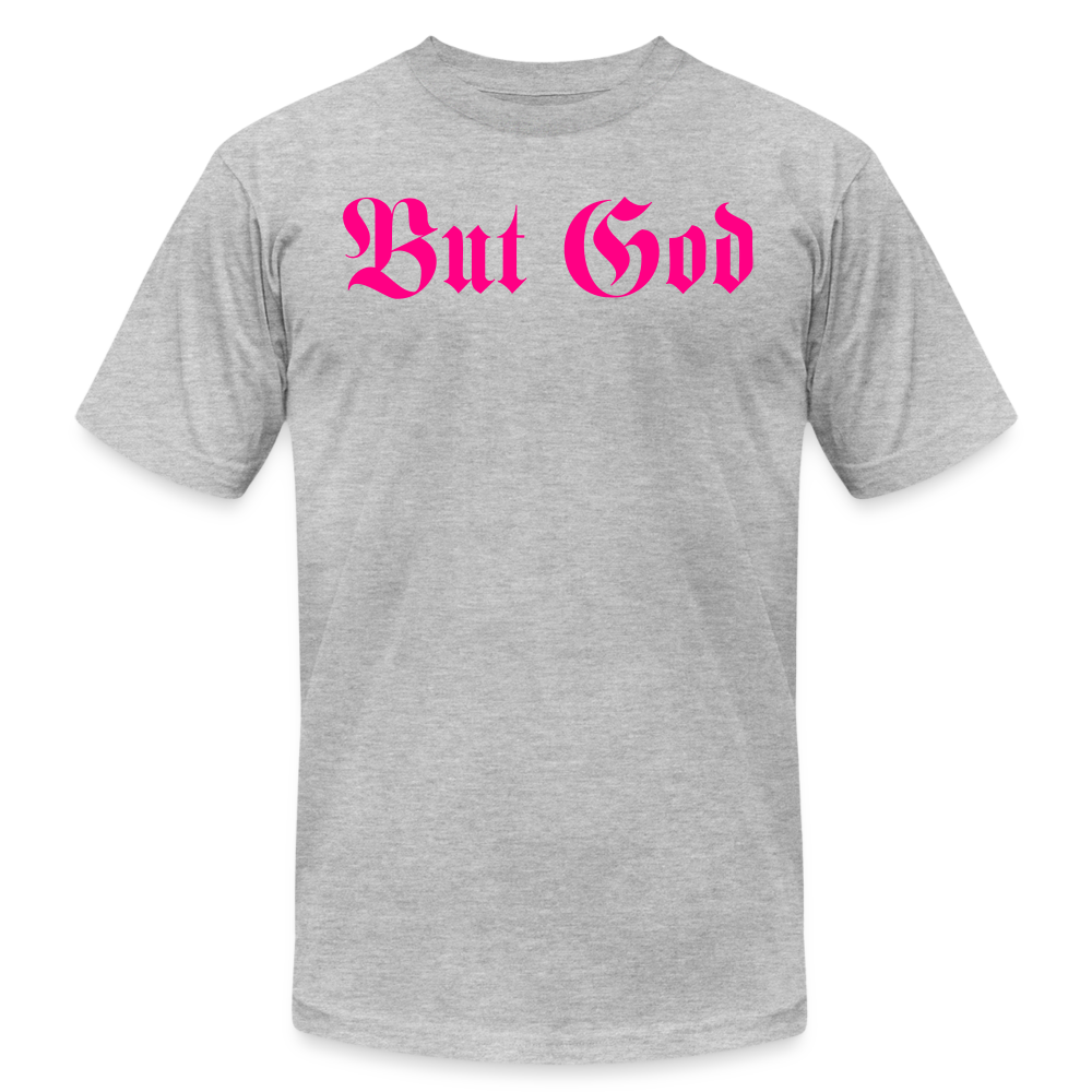 BUT GOD | Pink Highlighter - Adult T-Shirt - heather gray