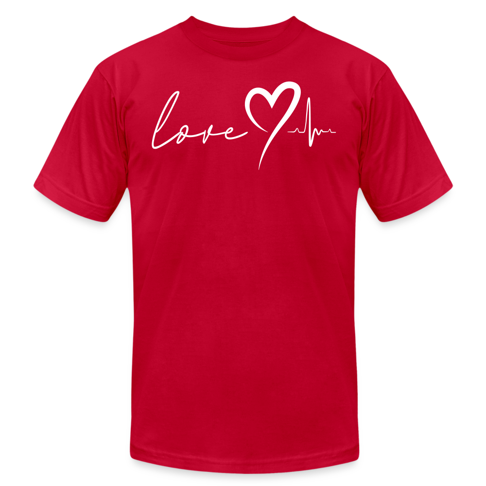 HEARTBEAT | White as Snow - Adult T-Shirt - red