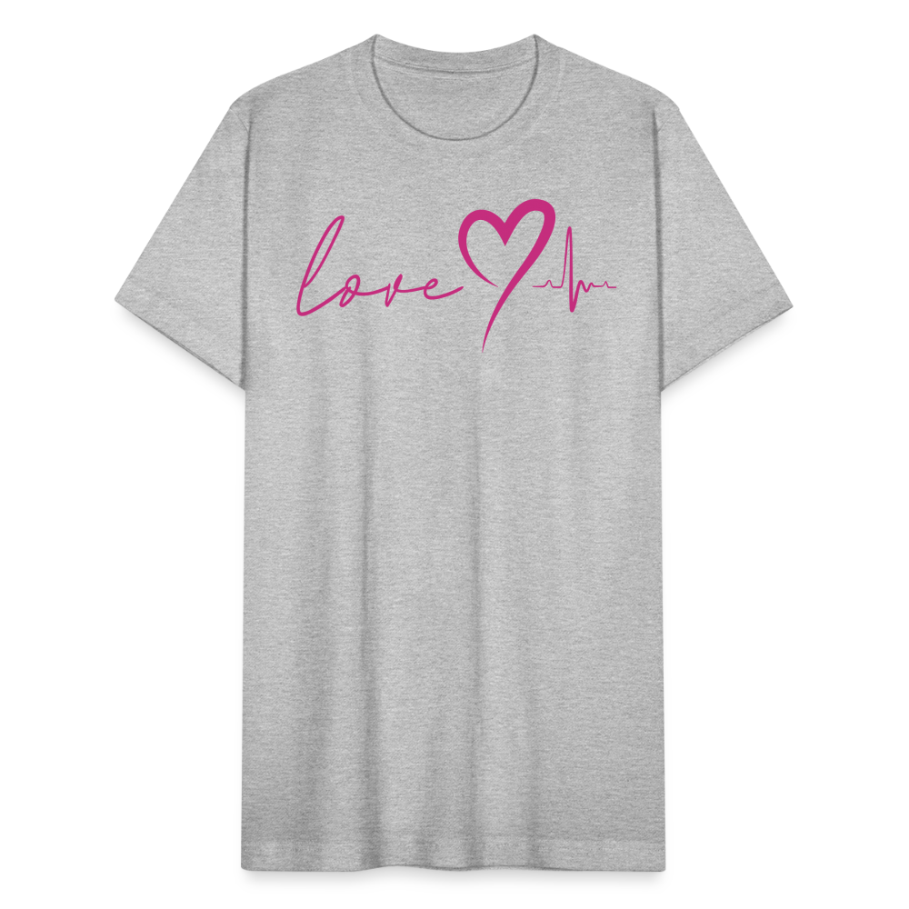 HEARTBEAT | Pink Velvet - Adult T-Shirt - heather gray