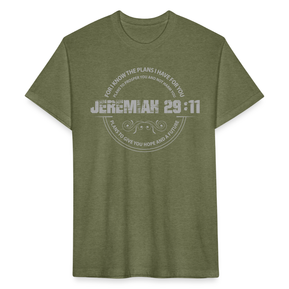 PLANS | Granite - Fitted Heather Tee - heather military green