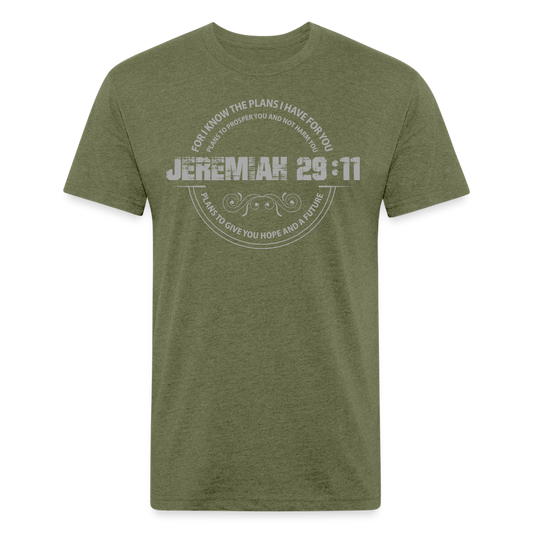 PLANS | Granite - Fitted Heather Tee - heather military green