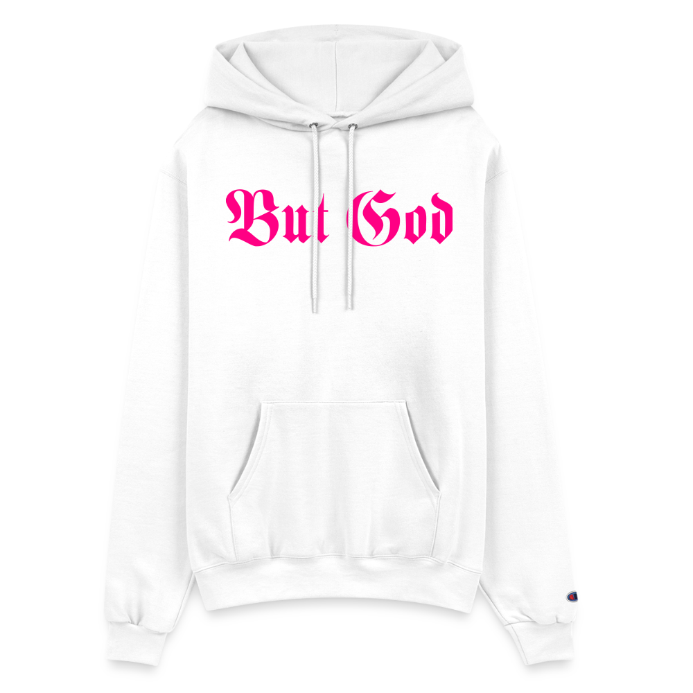 BUT GOD | Pink Highlighter  - Adult Hoodie - white
