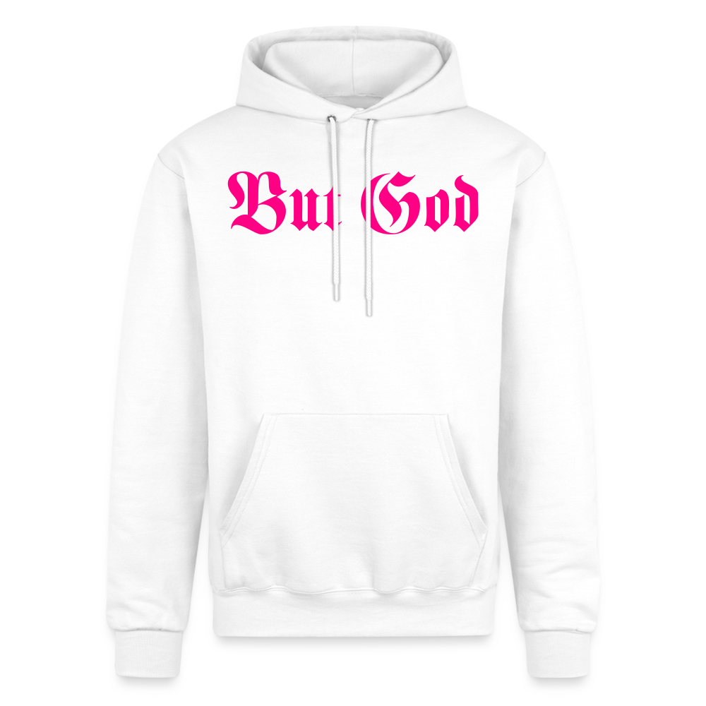 BUT GOD | Pink Highlighter  - Adult Hoodie - white