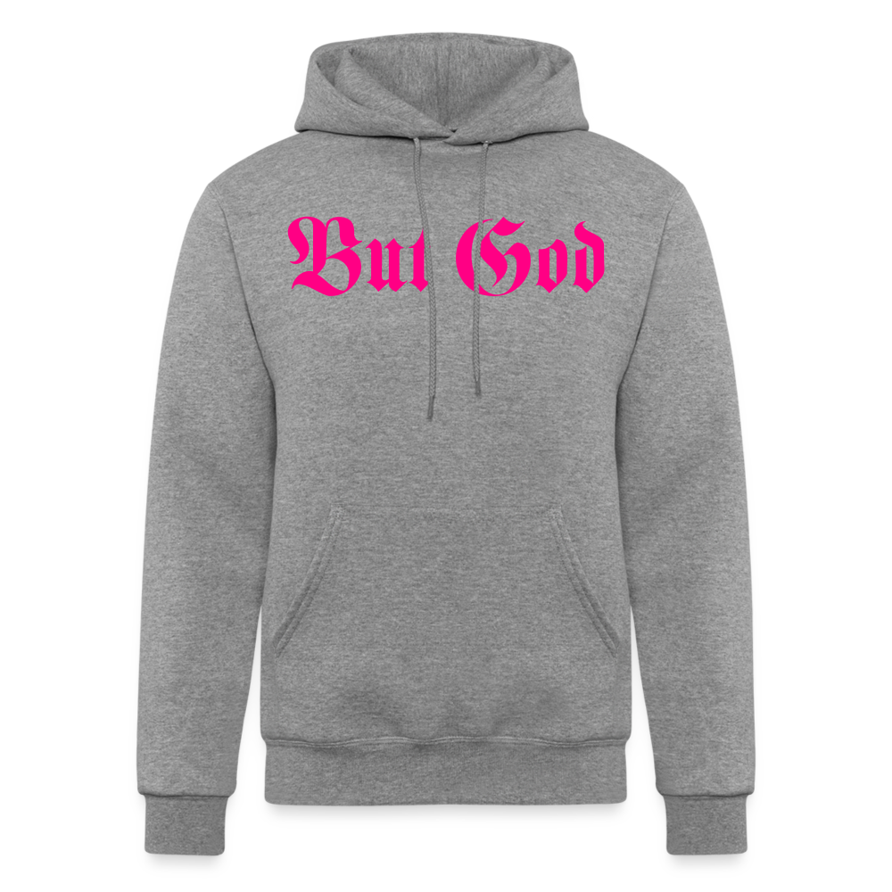 BUT GOD | Pink Highlighter  - Adult Hoodie - heather gray