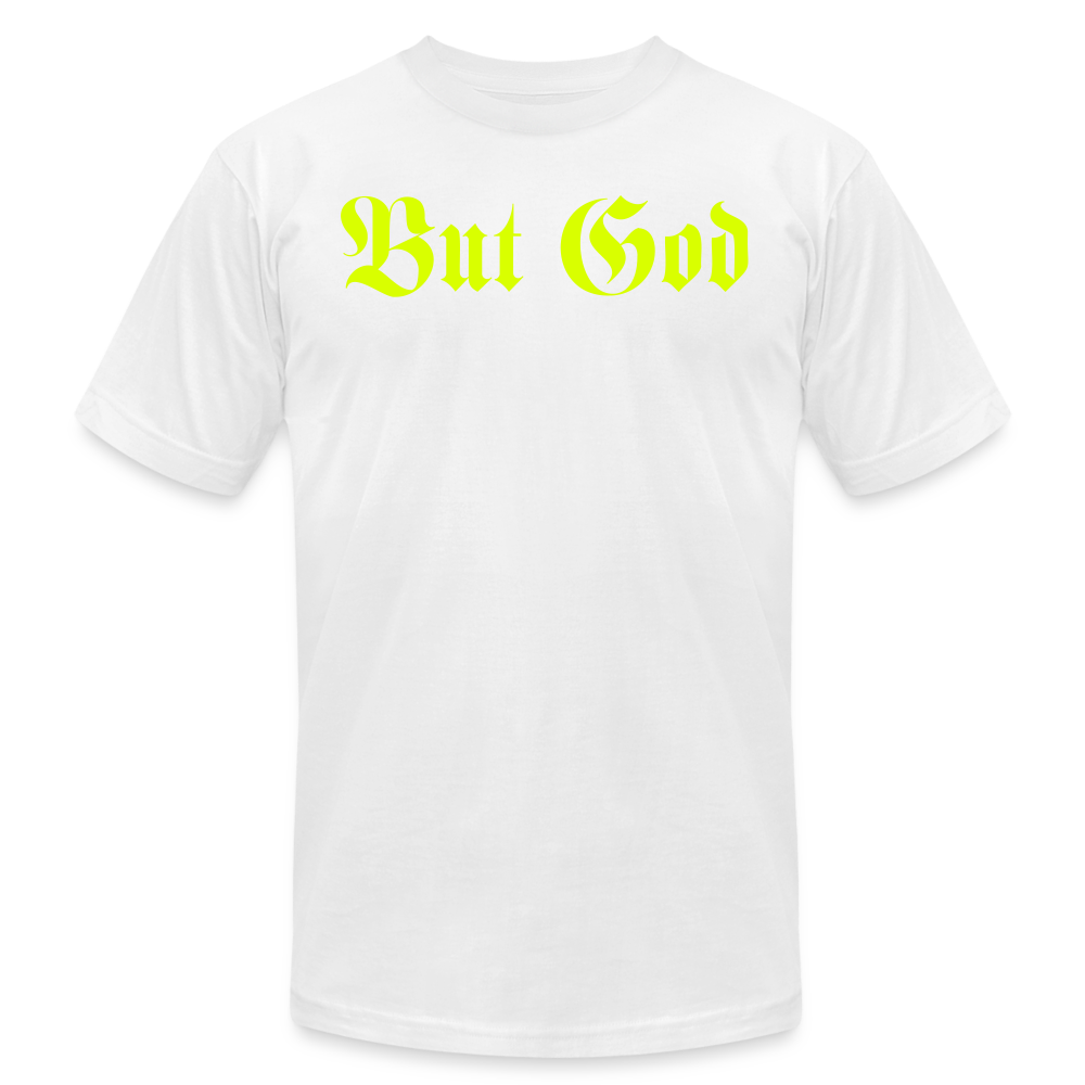 BUT GOD | Yellow Highlighter - Adult T-Shirt - white