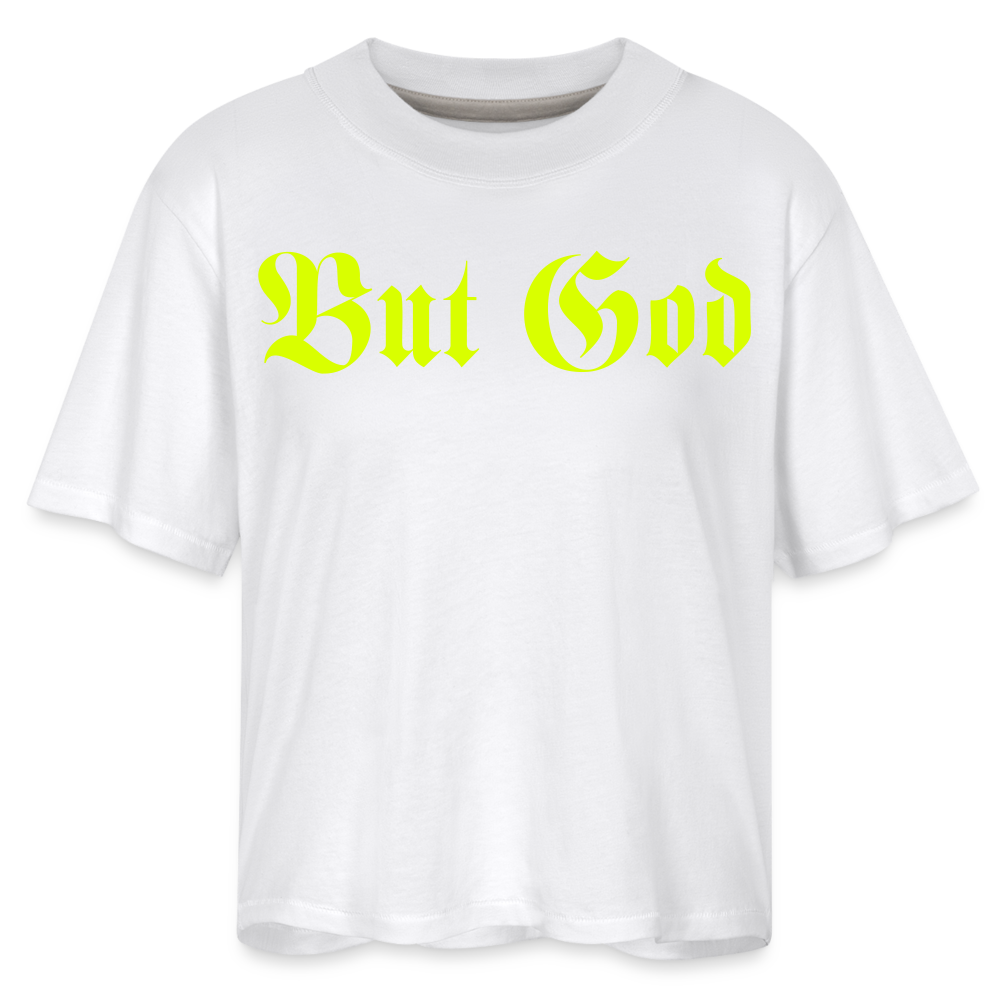 BUT GOD | Yellow Highlighter - Boxy Tee - white