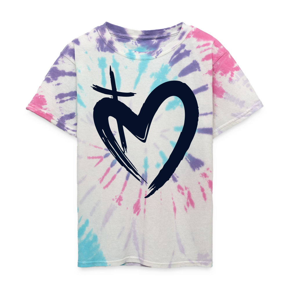 ETERNAL LOVE | Glittery Onyx - Kids Tie Dye T-Shirt - Pastel Spiral