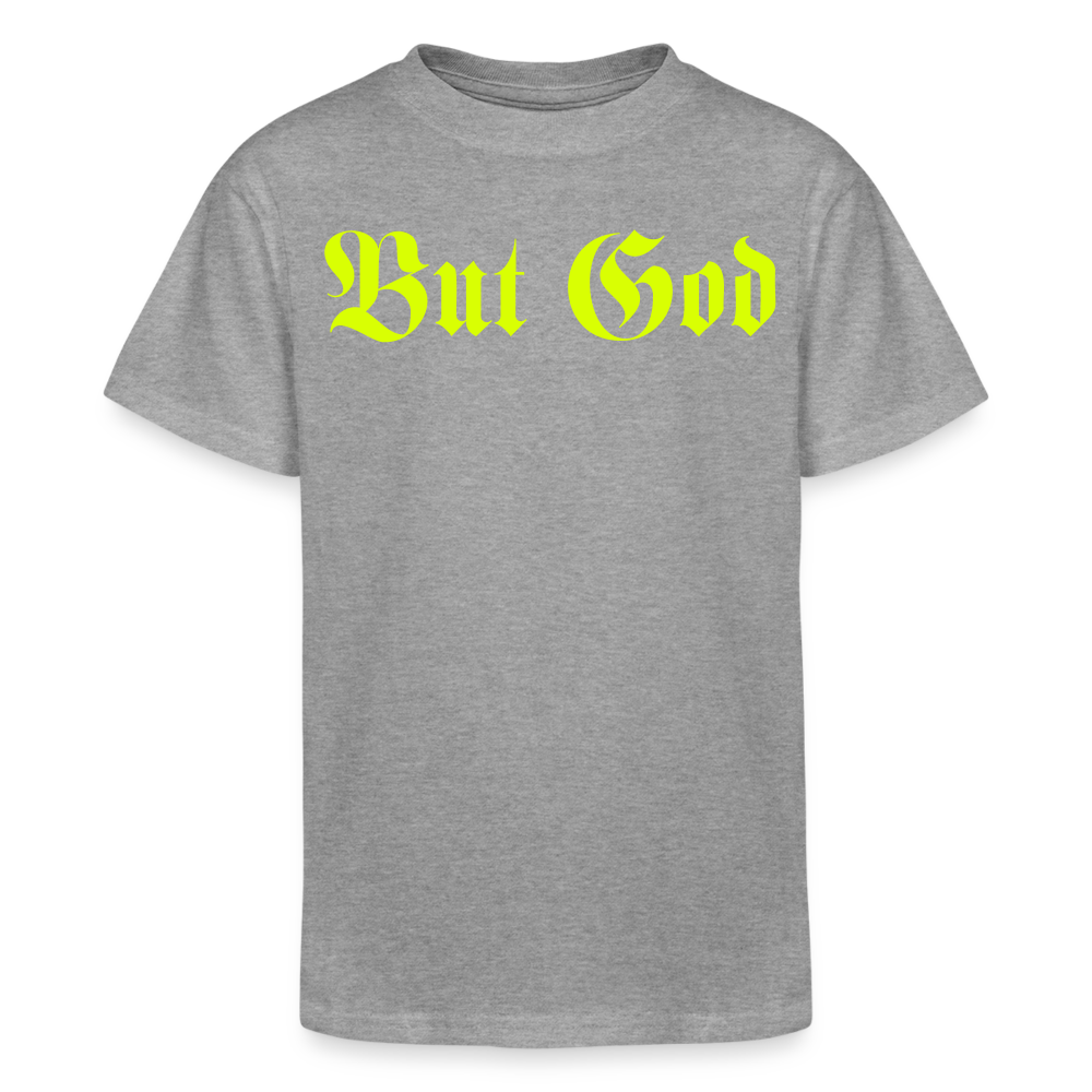 BUT GOD | Yellow Highlighter - Kids T-Shirt - heather gray